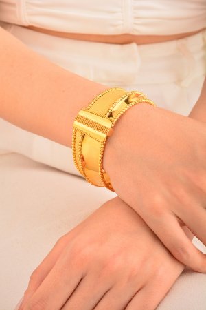 Cebeci 22 Ayar Dorikalı Plaka Kelepçe Altın Bilezik