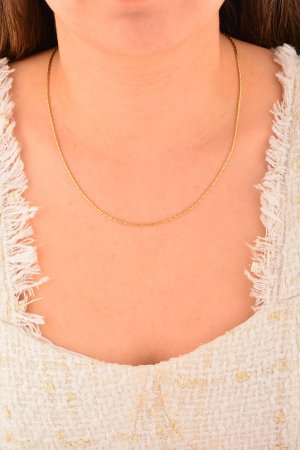 Cebeci 14 Ayar İnce Zincir Altın Kolye