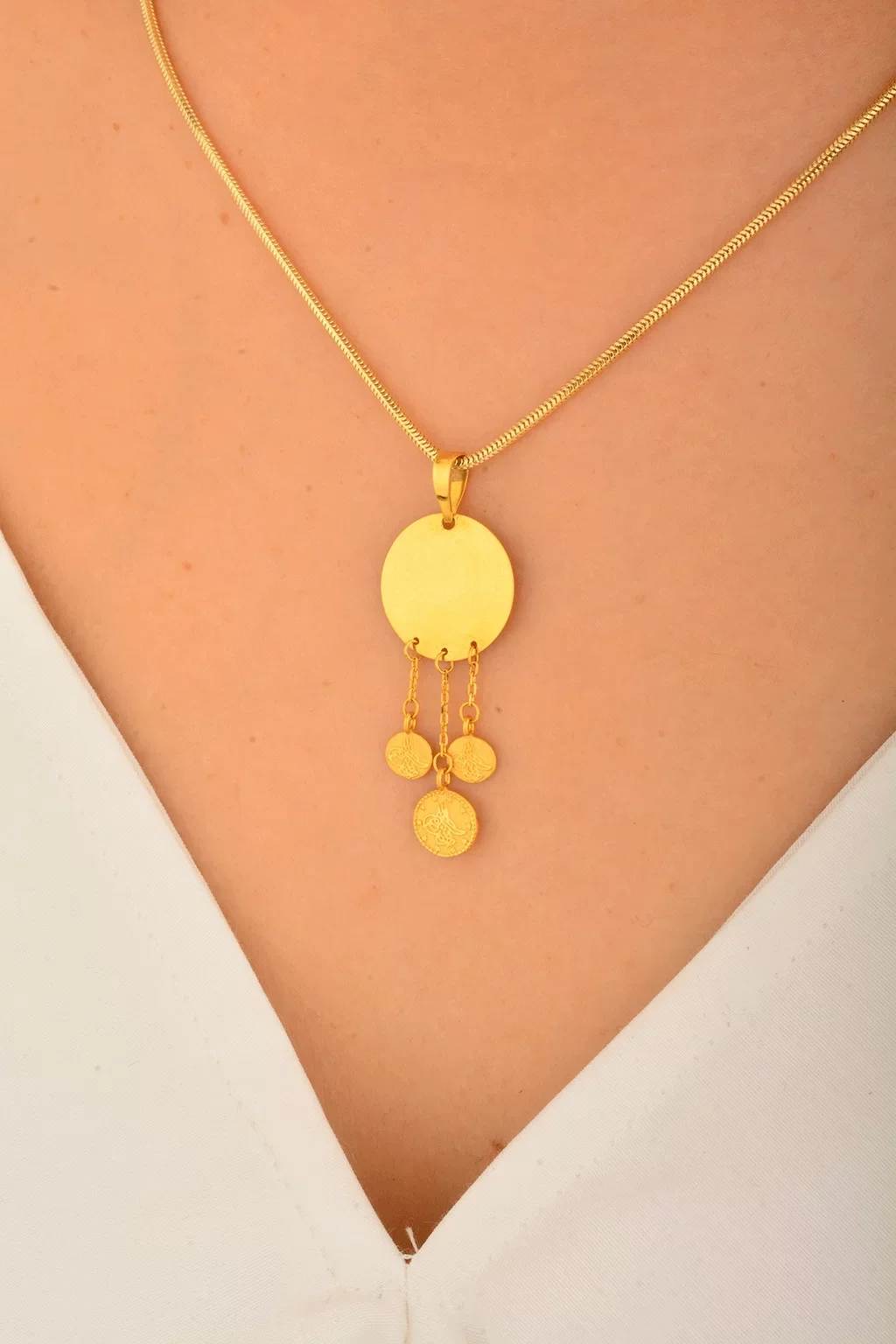 Cebeci 14 Ayar Tuğralı Sallantılı Kolye Ucu