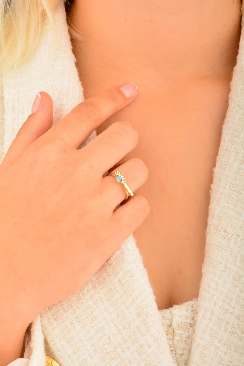 Cebeci 14 Ayar Göz Altın Yüzük