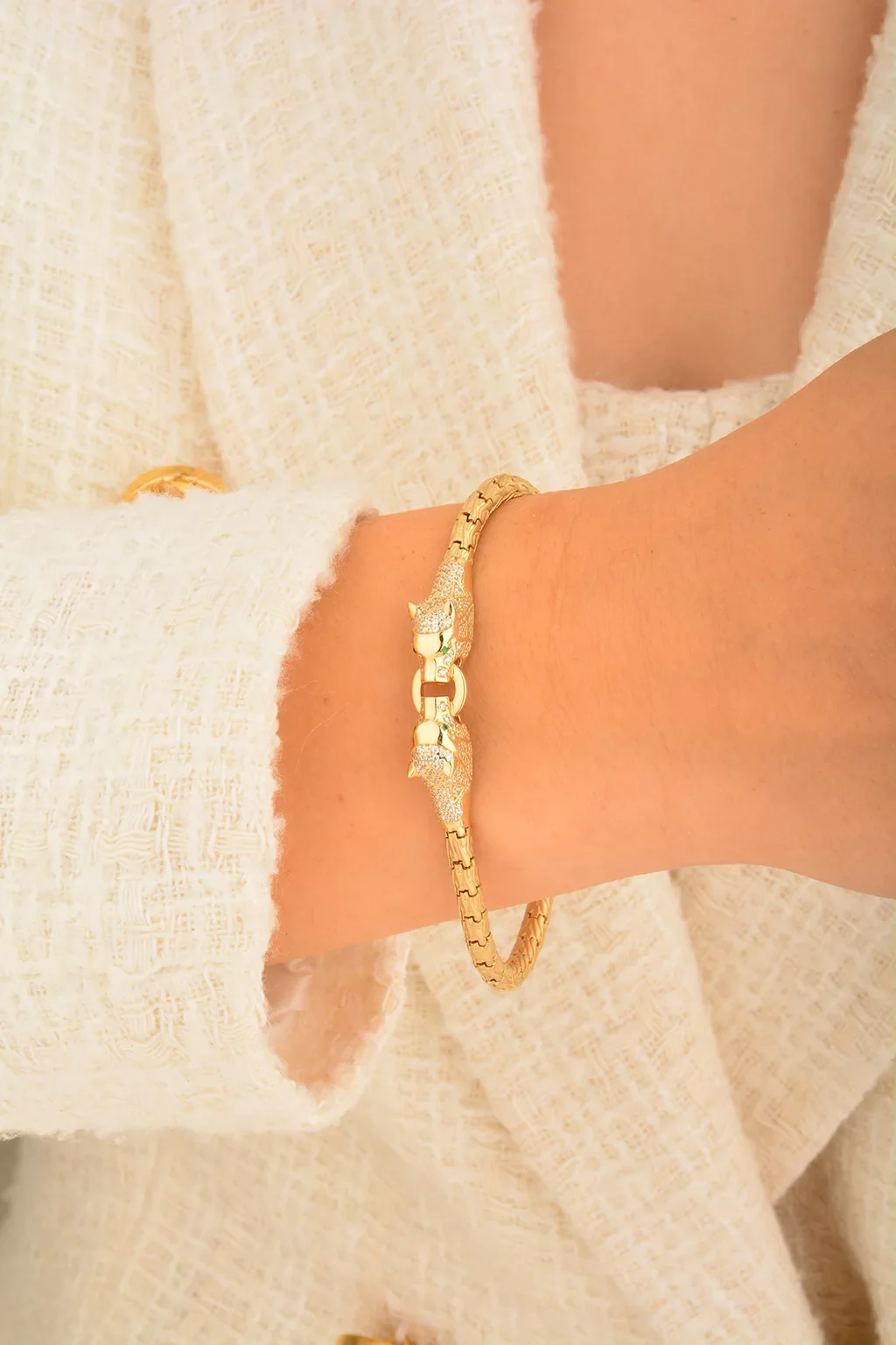 Cebeci 14 Ayar Çift Başlı Kaplan Bileklik