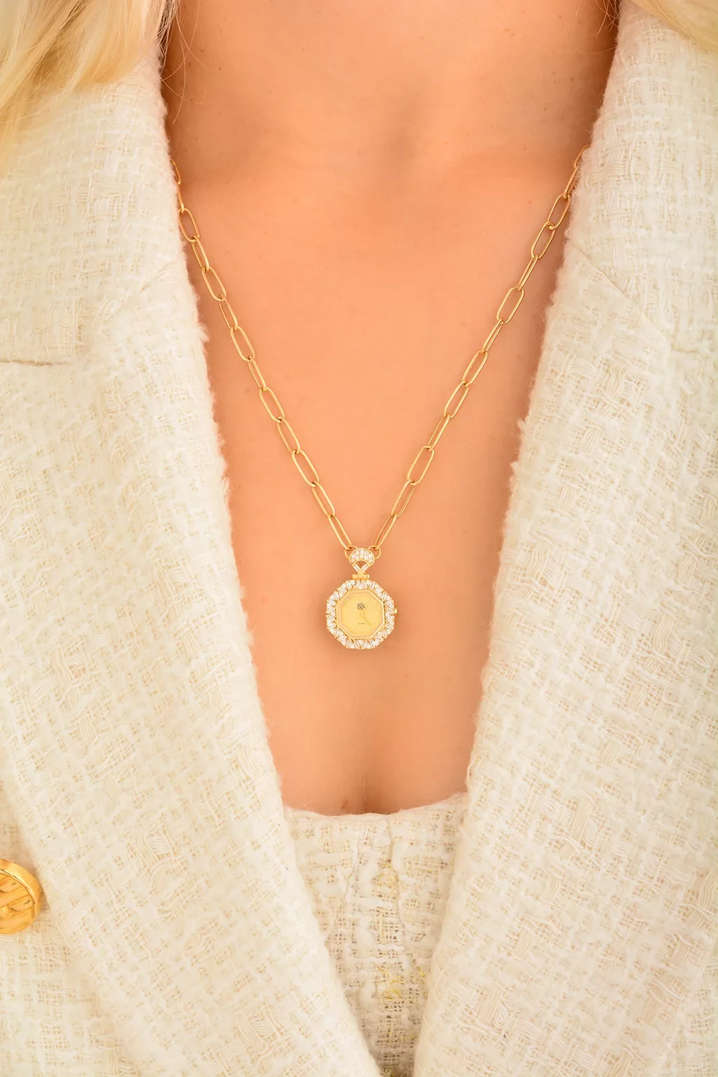 Cebeci 14 Ayar Saat Altın Kolye