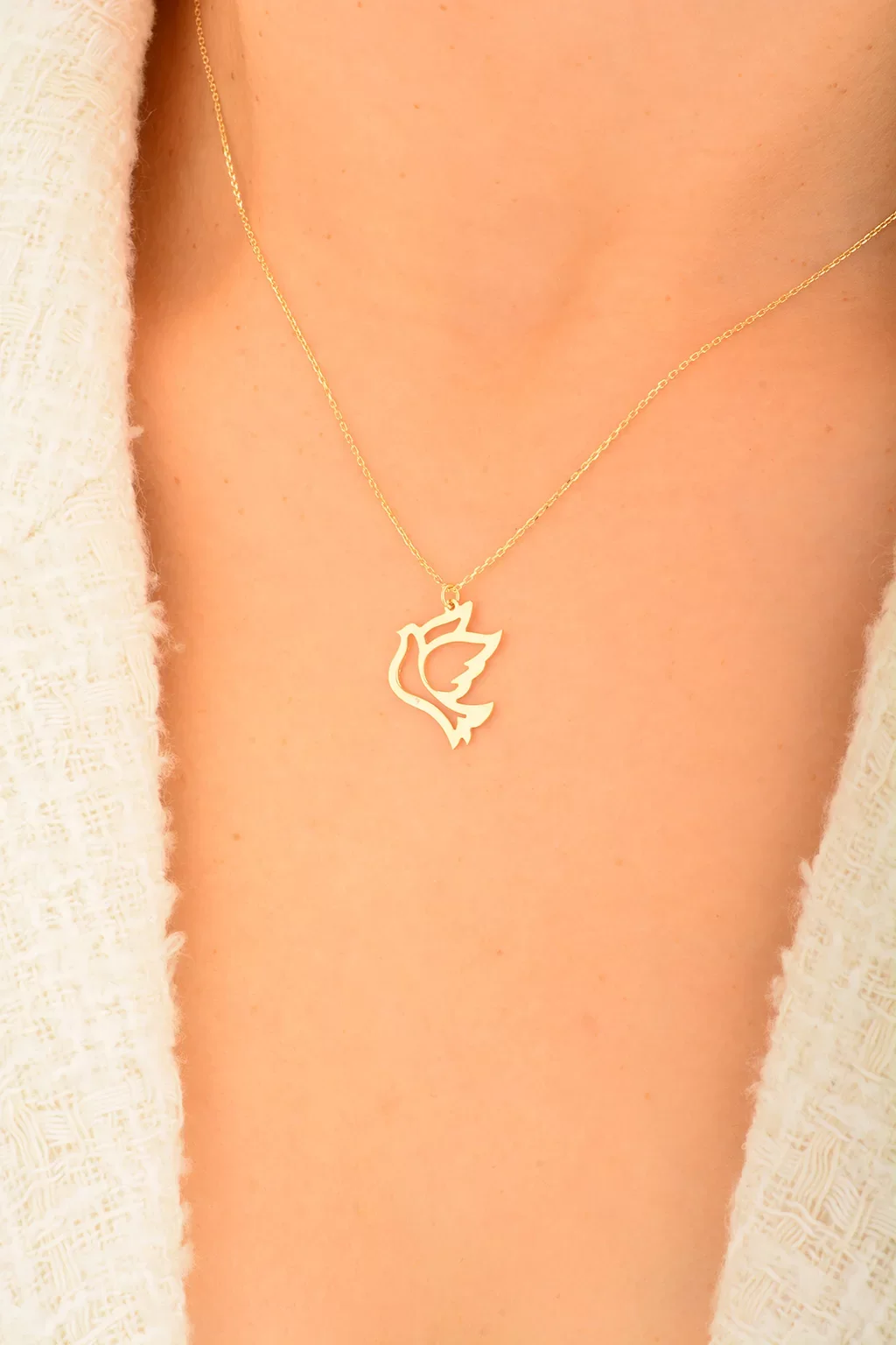 Cebeci 14 Ayar Kuş Altın Kolye