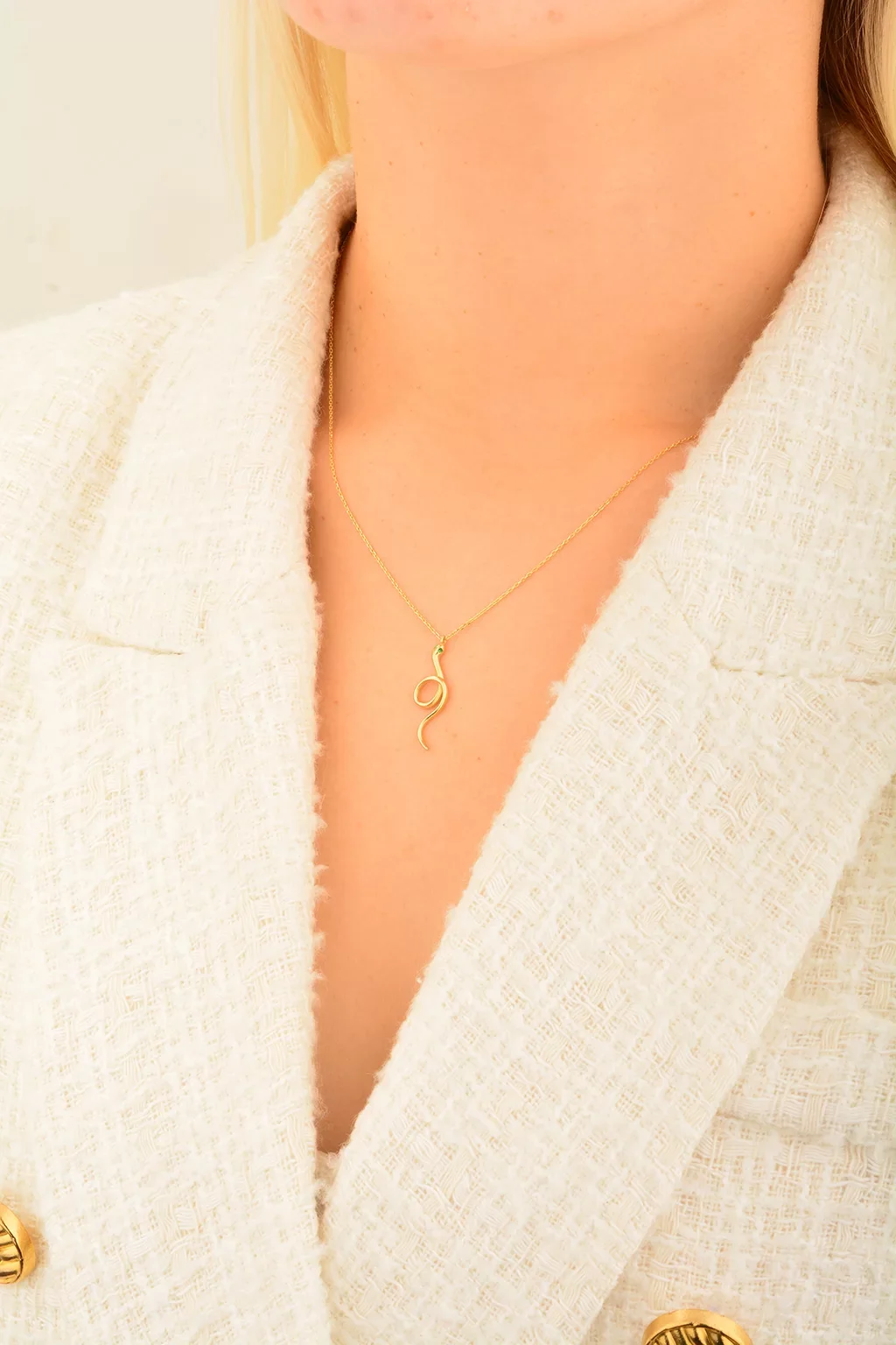 Cebeci 14 Ayar Altın Yılan Kolye