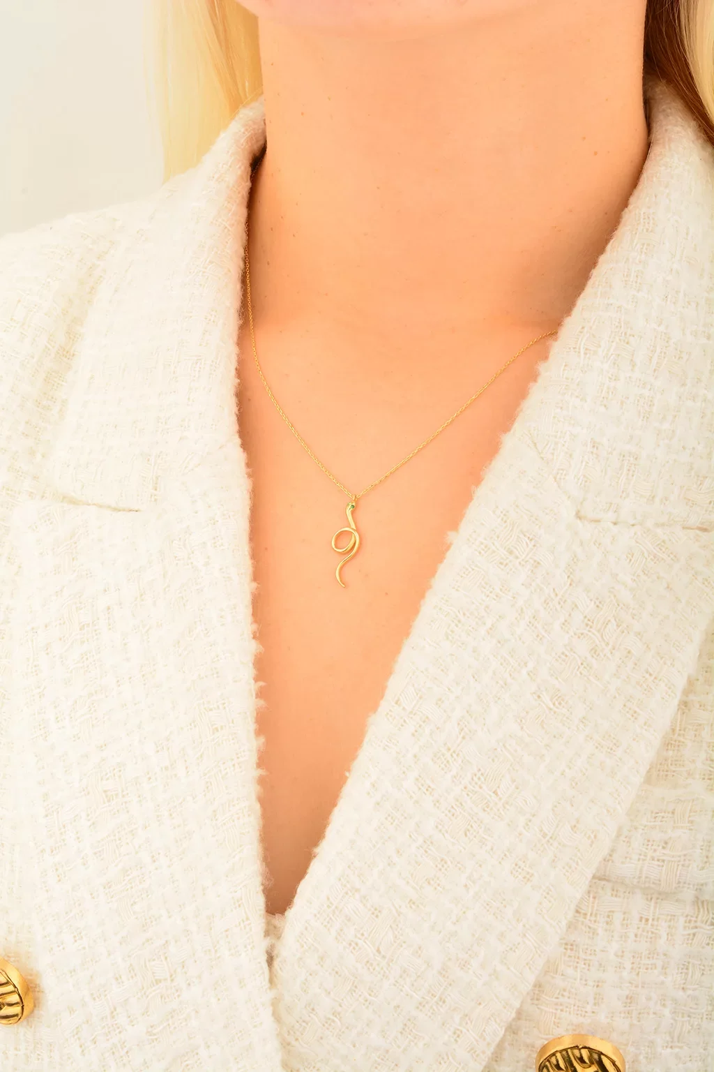 Cebeci 14 Ayar Altın Yılan Kolye