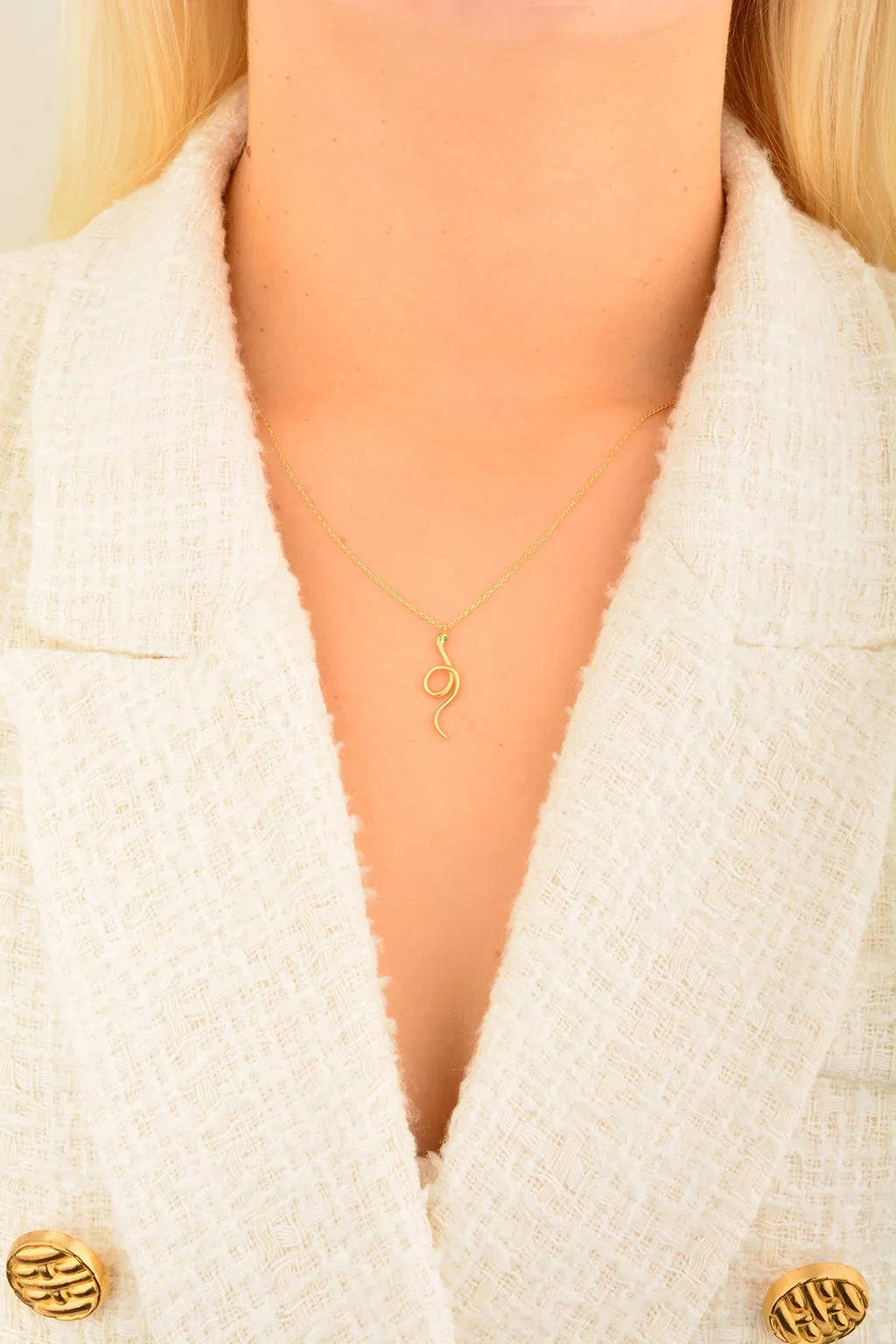 Cebeci 14 Ayar Altın Yılan Kolye