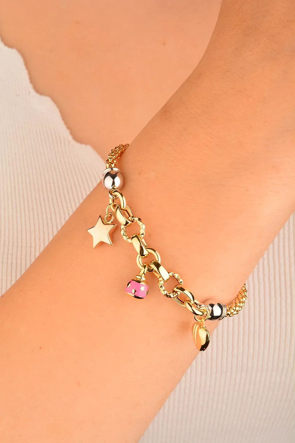 Cebeci 14 Ayar Aşk Altın Şans Bilekliği