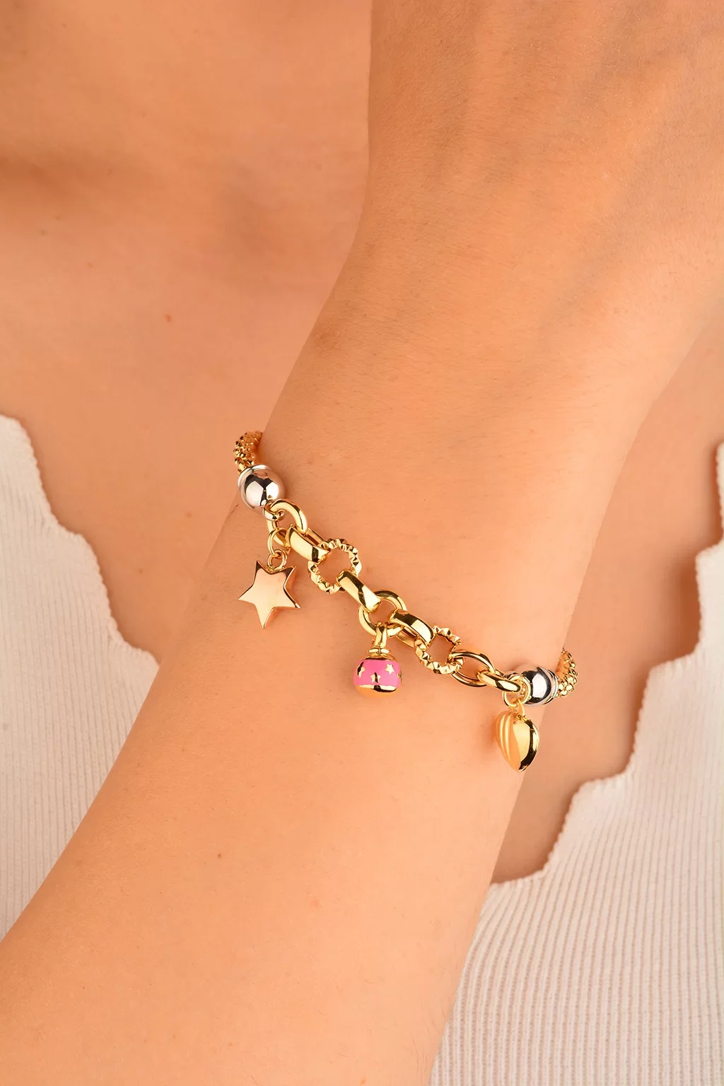 Cebeci 14 Ayar Aşk Altın Şans Bilekliği