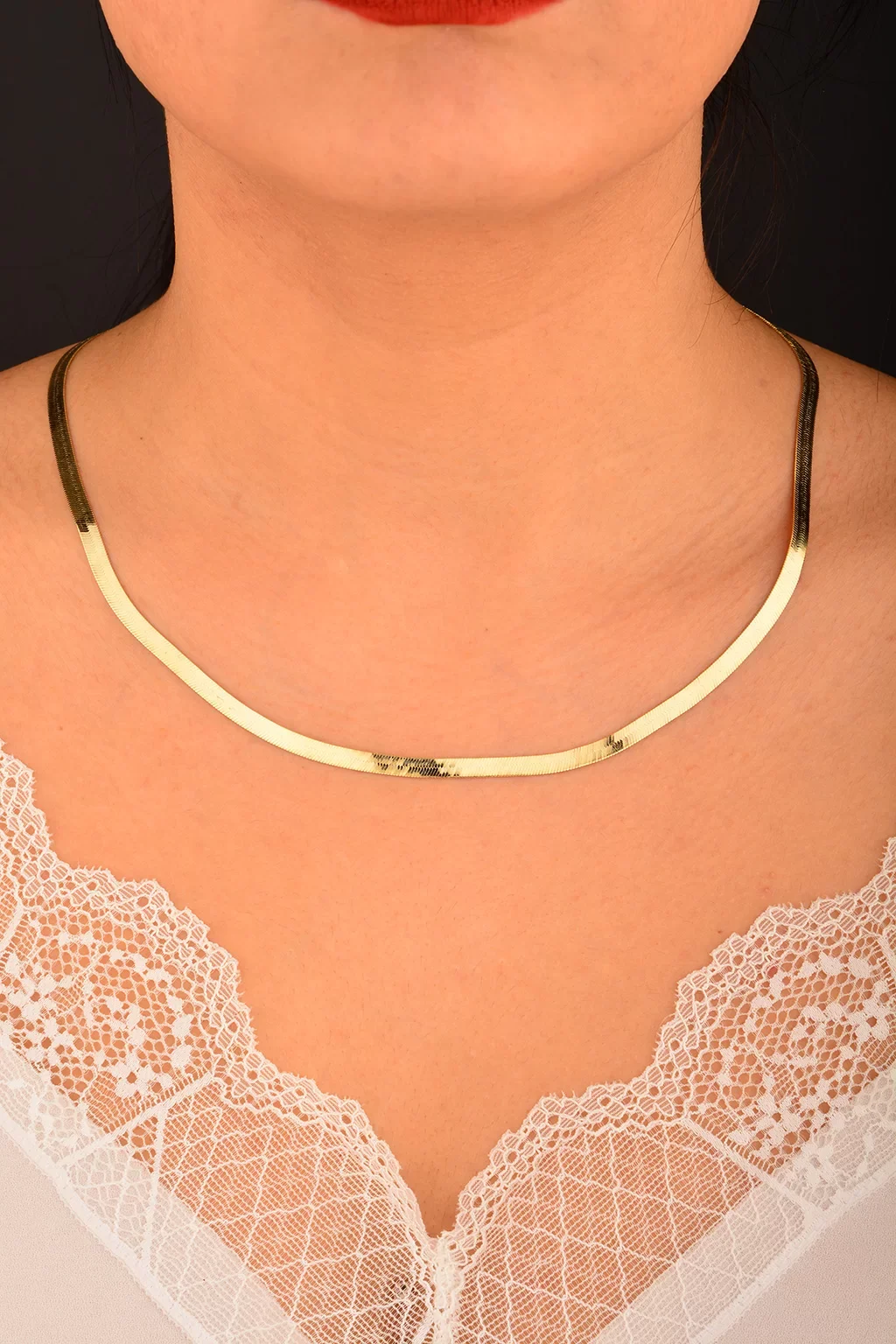 Cebeci 14 Ayar Balıksırtı Altın Kolye