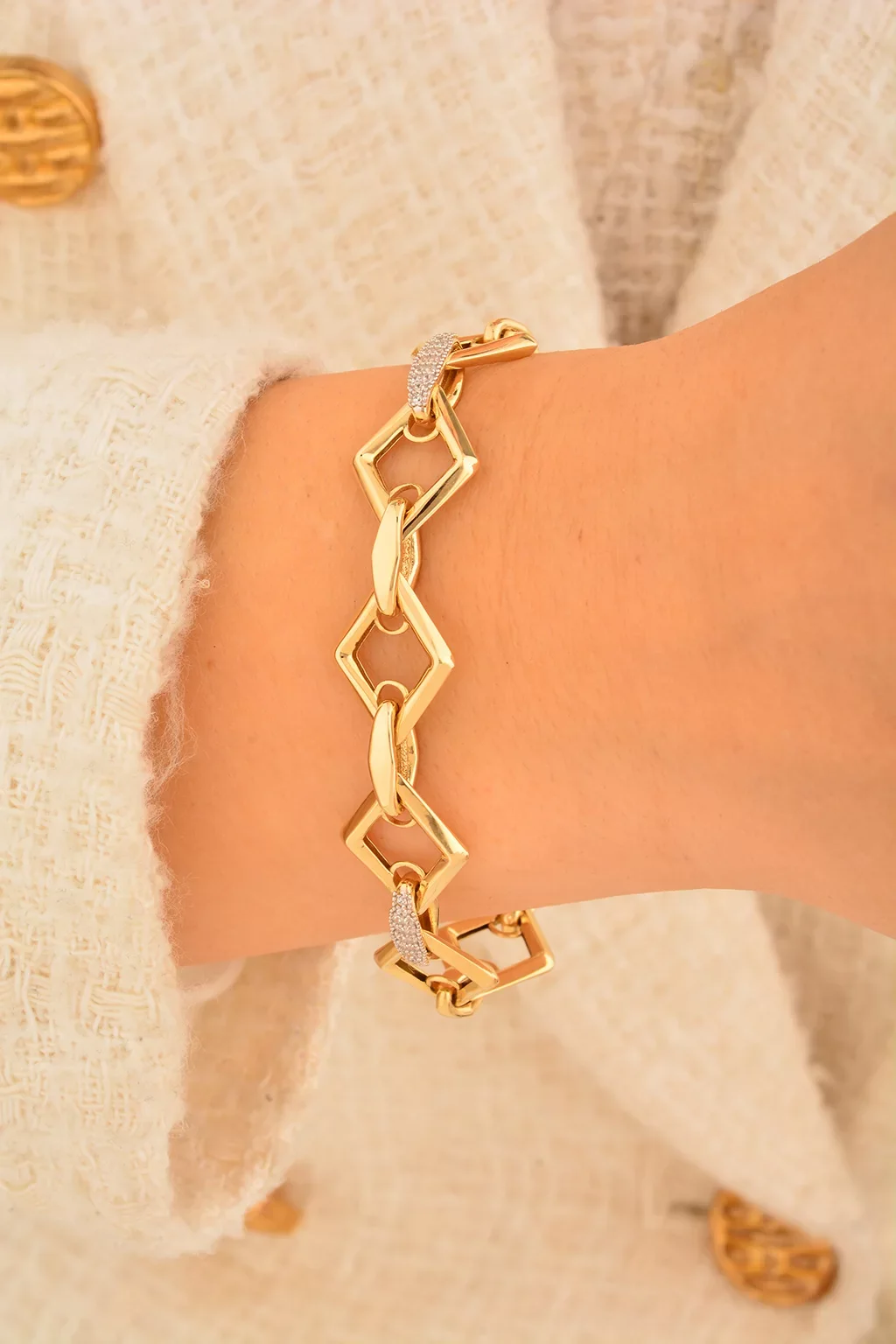 Cebeci 14 Ayar Altın Zincir Bileklik