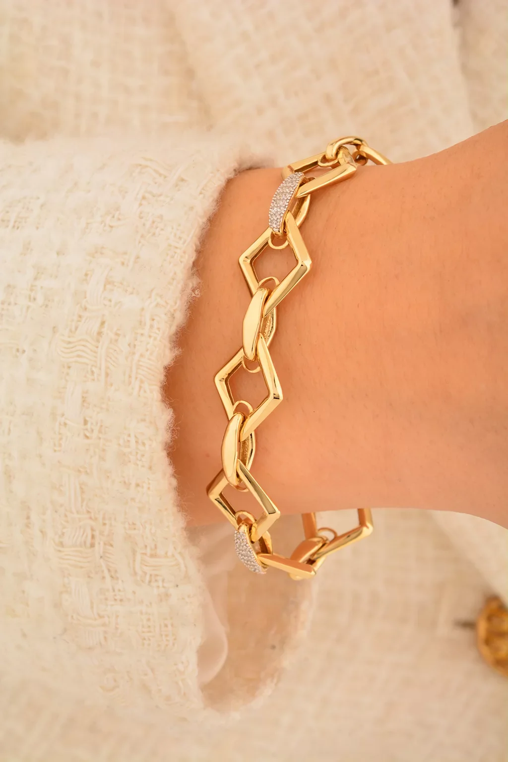 Cebeci 14 Ayar Altın Zincir Bileklik