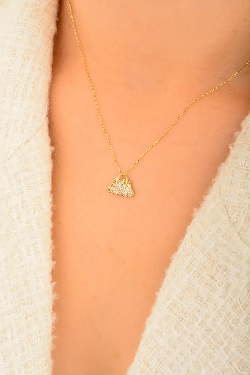 Cebeci 14 Ayar Çanta Altın Kolye