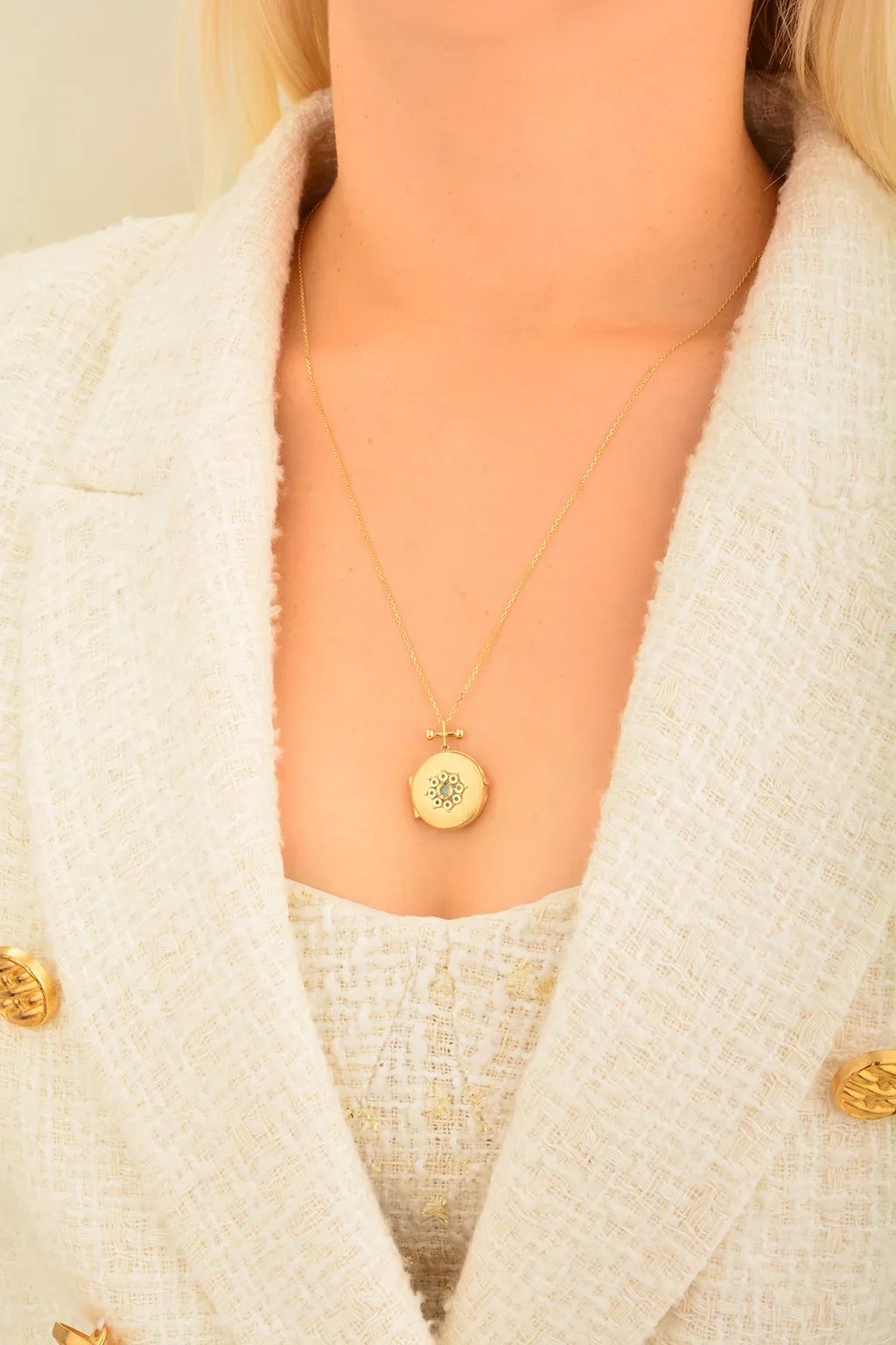 Cebeci 14 Ayar Çerçeve Altın Kolye