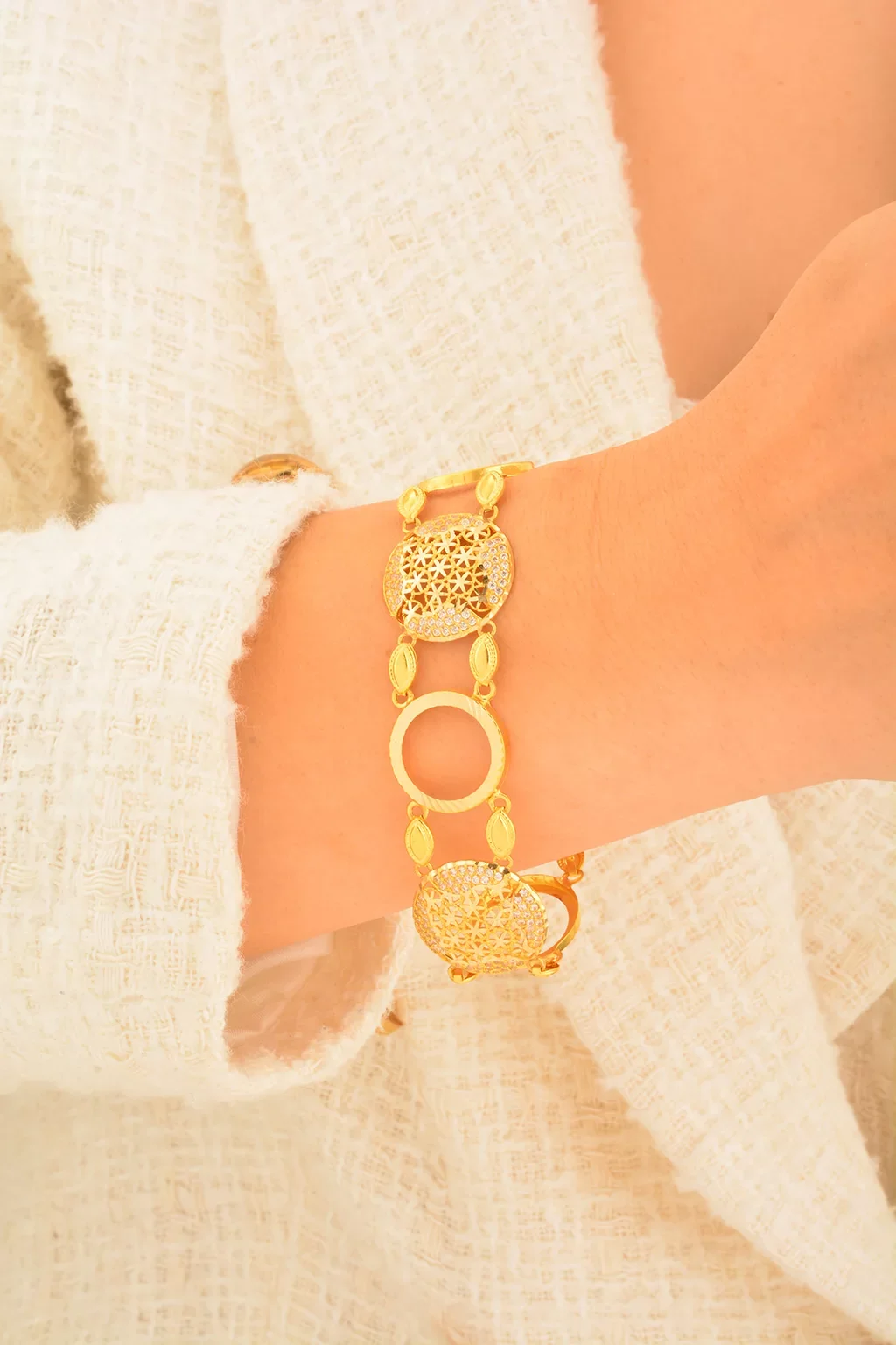 Cebeci 14 Ayar Çerçeveli Altın Bileklik