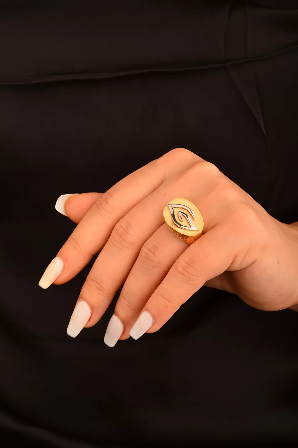 Cebeci 14 Ayar Çift Renk Altın Yüzük