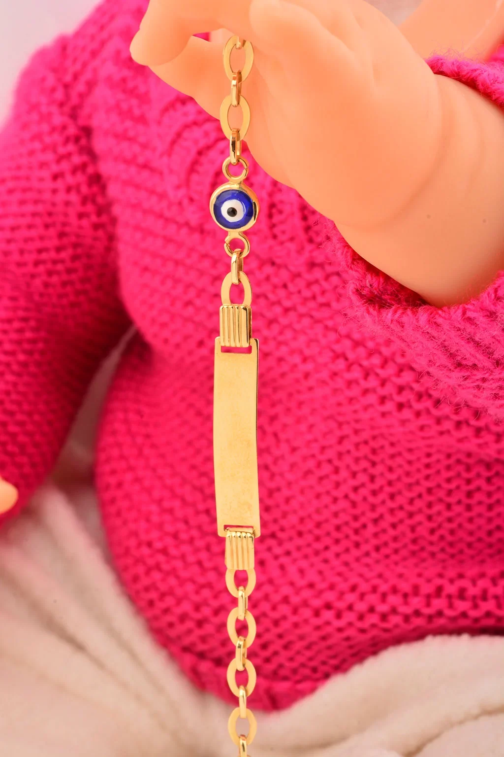 Cebeci 14 Ayar Çocuk Altın Gözboncuklu Bileklik