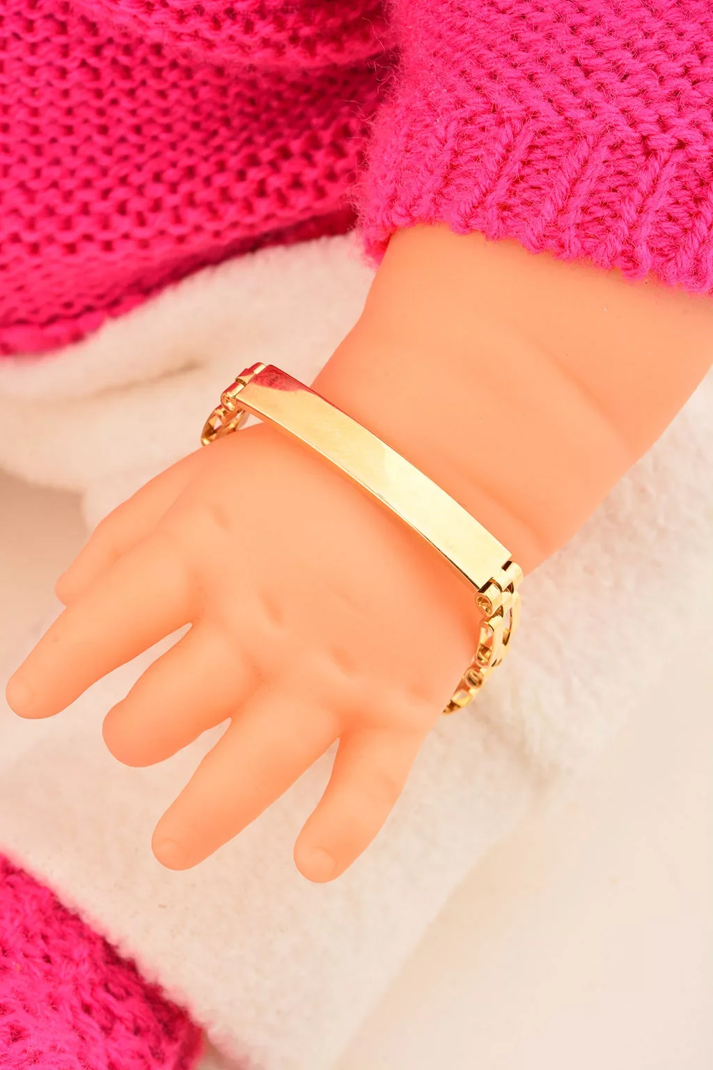 Cebeci 14 Ayar Çocuk Altın Künye Şerit Bileklik