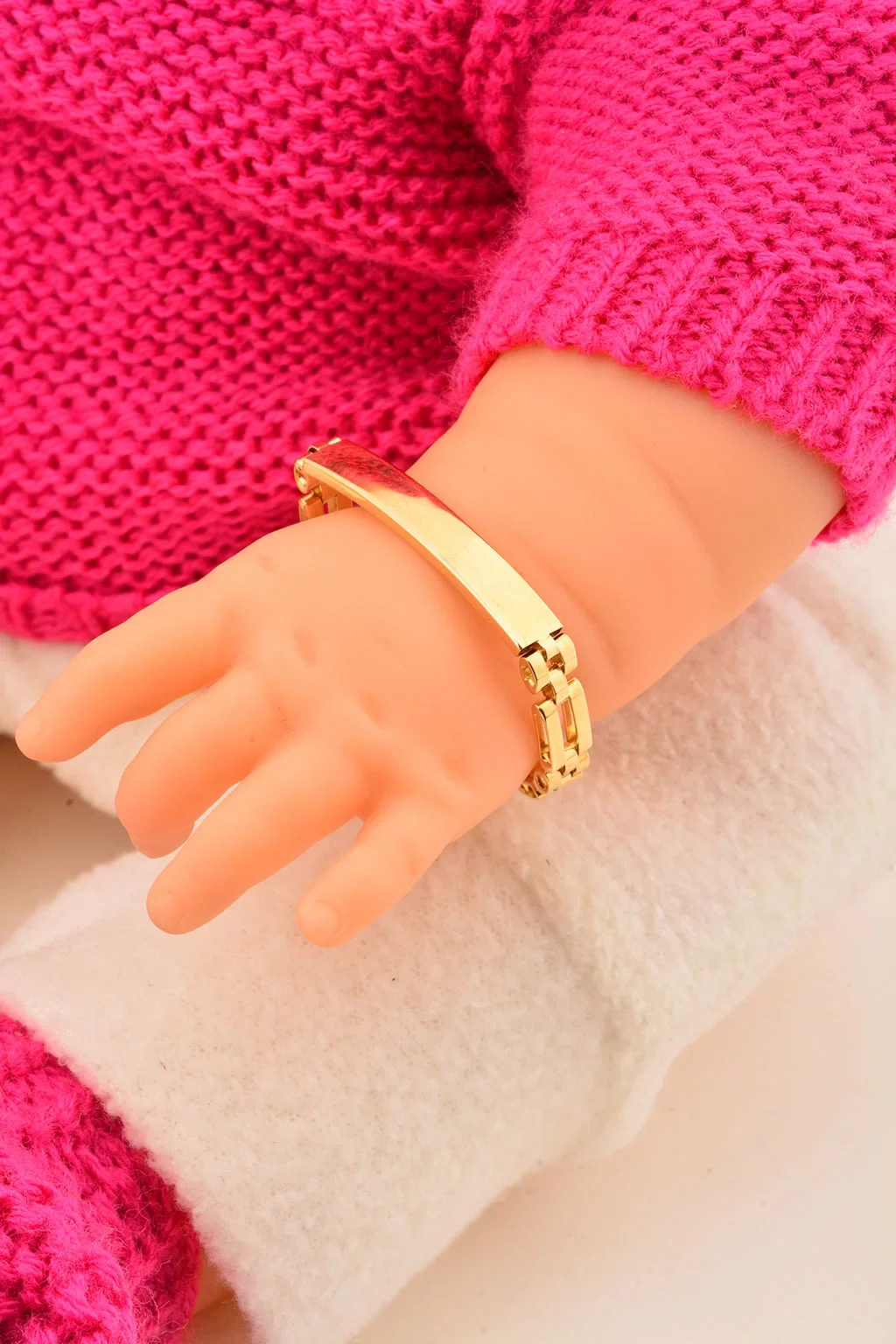 Cebeci 14 Ayar Çocuk Altın Künye Şerit Bileklik