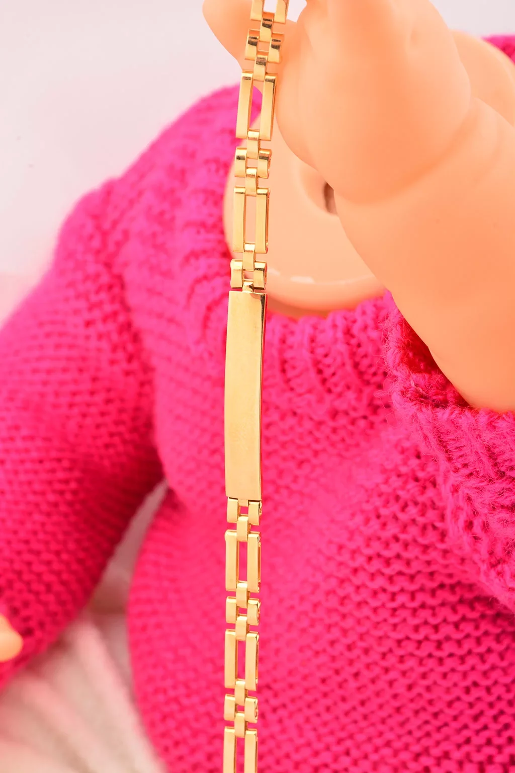 Cebeci 14 Ayar Çocuk Altın Künye Şerit Bileklik