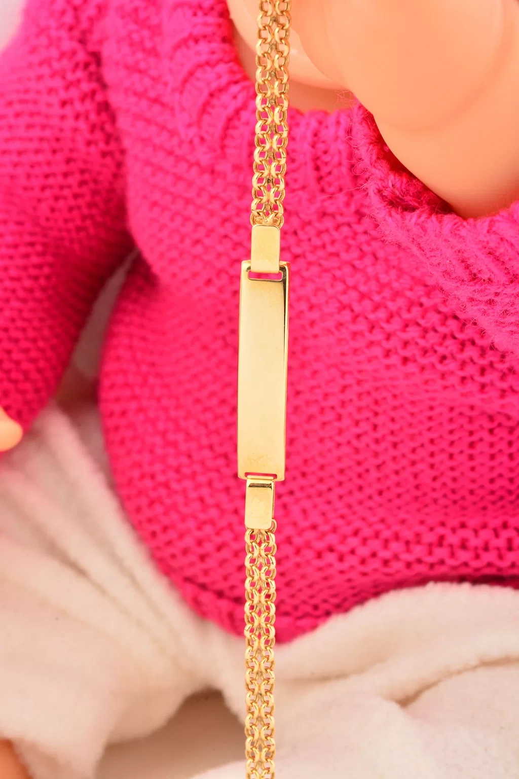 Cebeci 14 Ayar Çocuk Altın Künye Zincir Bileklik