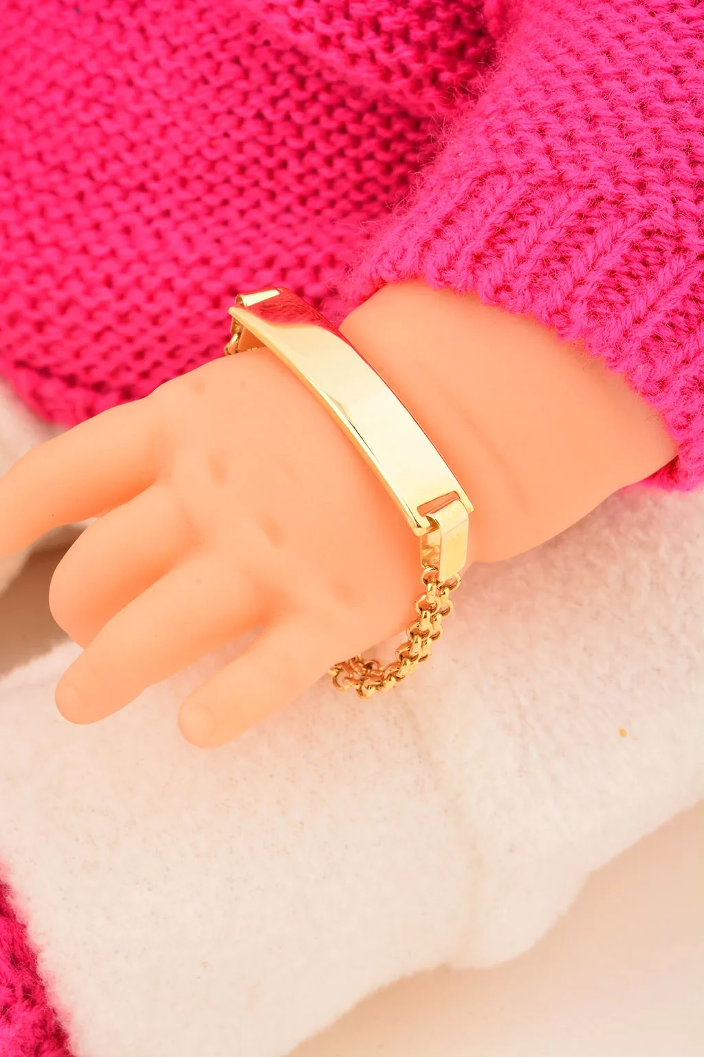 Cebeci 14 Ayar Çocuk Altın Künye Zincir Bileklik