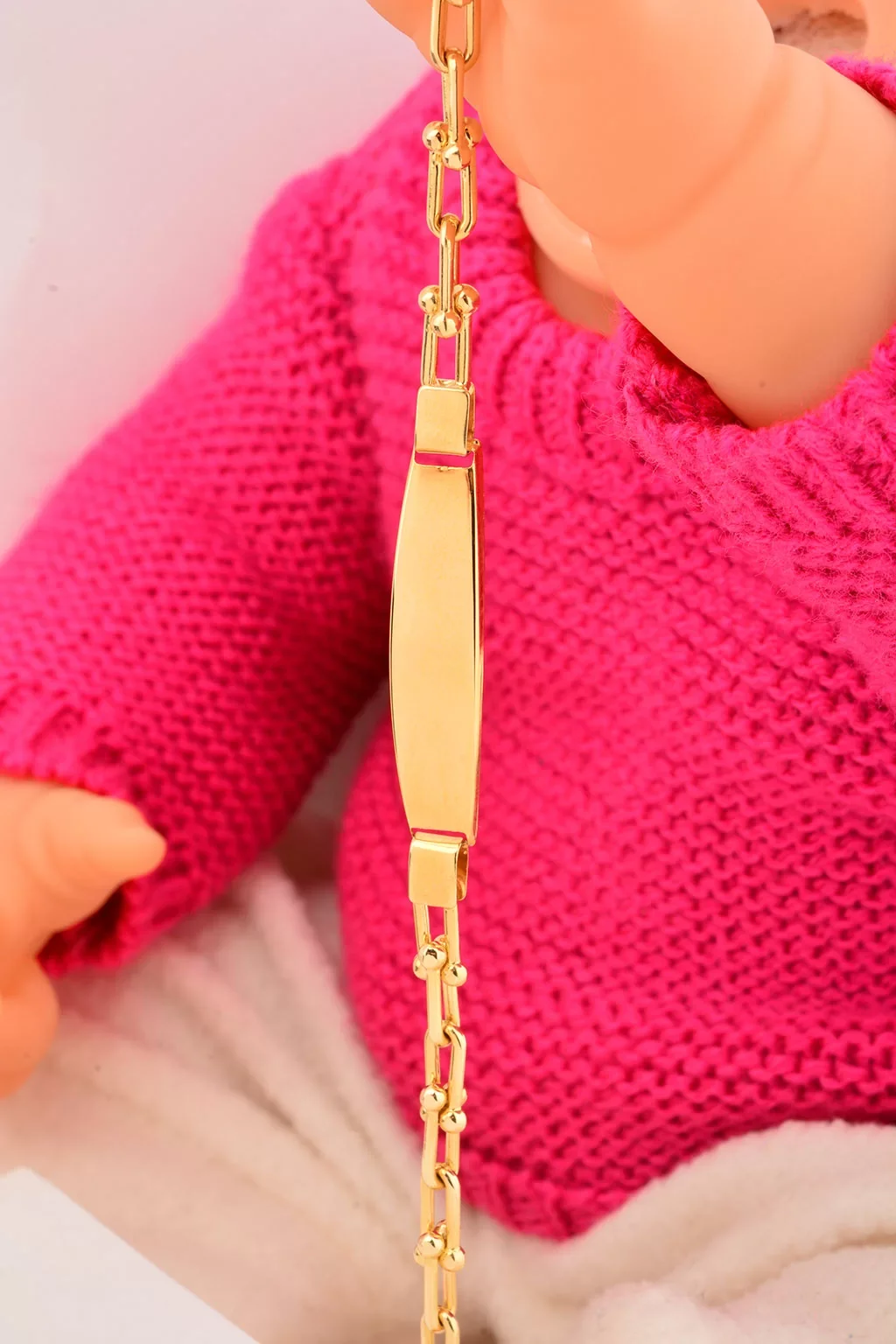 Cebeci 14 Ayar Çocuk Altın Şerit Künye Bileklik