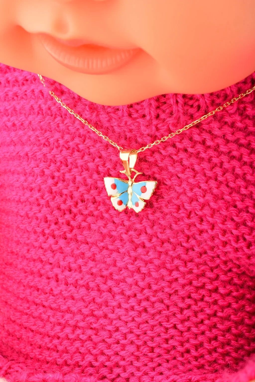 Cebeci 14 Ayar Çocuk Kelebekli Altın Kolye Ucu