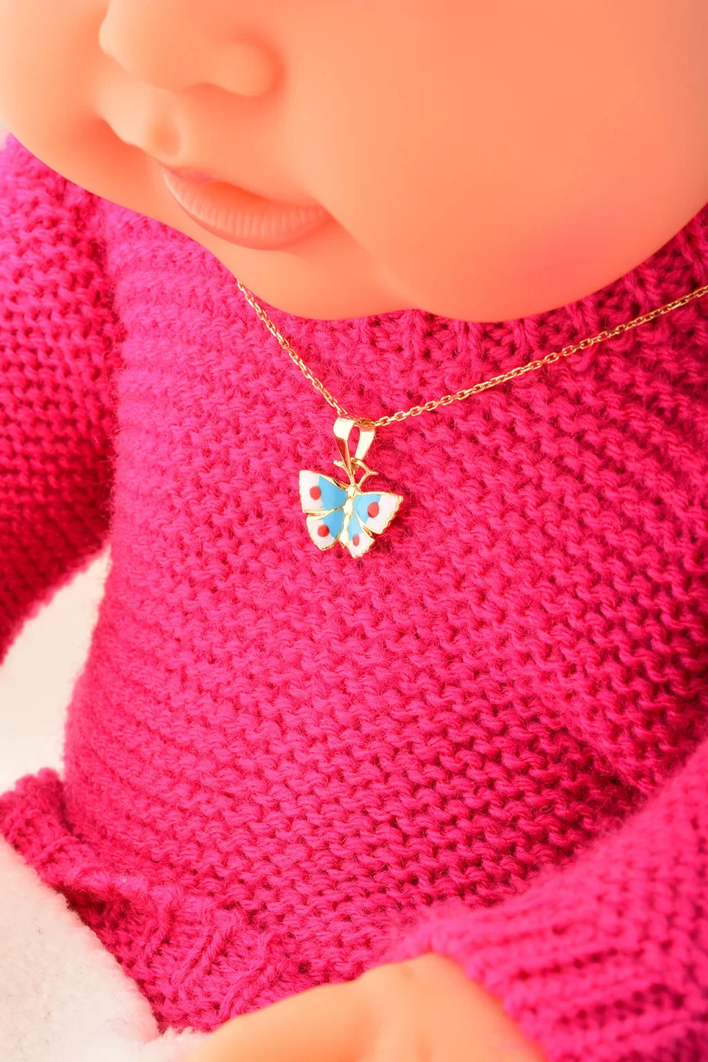 Cebeci 14 Ayar Çocuk Kelebekli Altın Kolye Ucu