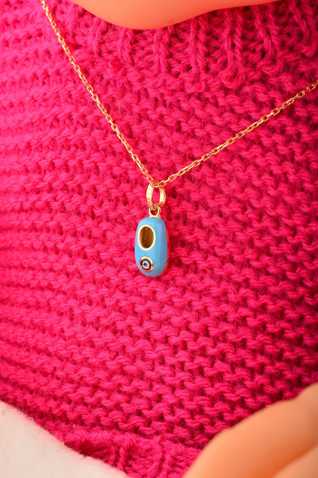 Cebeci 14 Ayar Çocuk Nazarboncuklu Altın Kolye Ucu