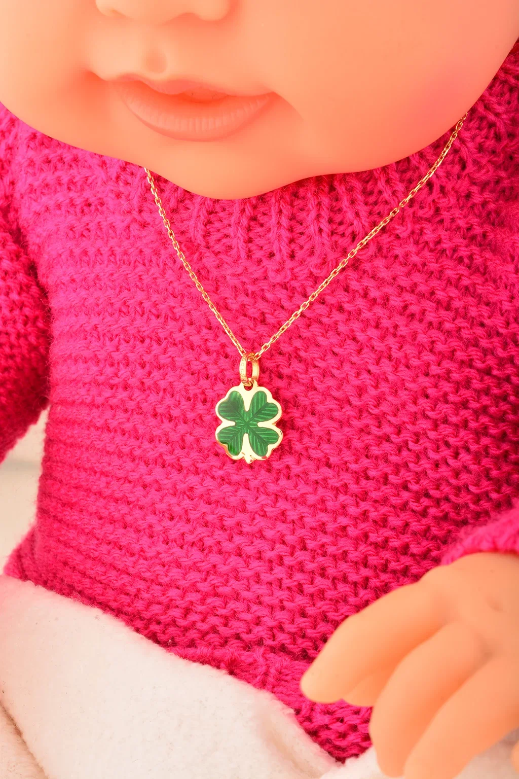 Cebeci 14 Ayar Çocuk Yonca Altın Kolye Ucu