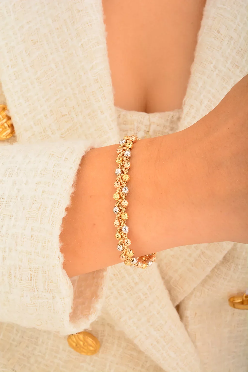 Cebeci 14 Ayar Dorika Örgü Altın Bileklik