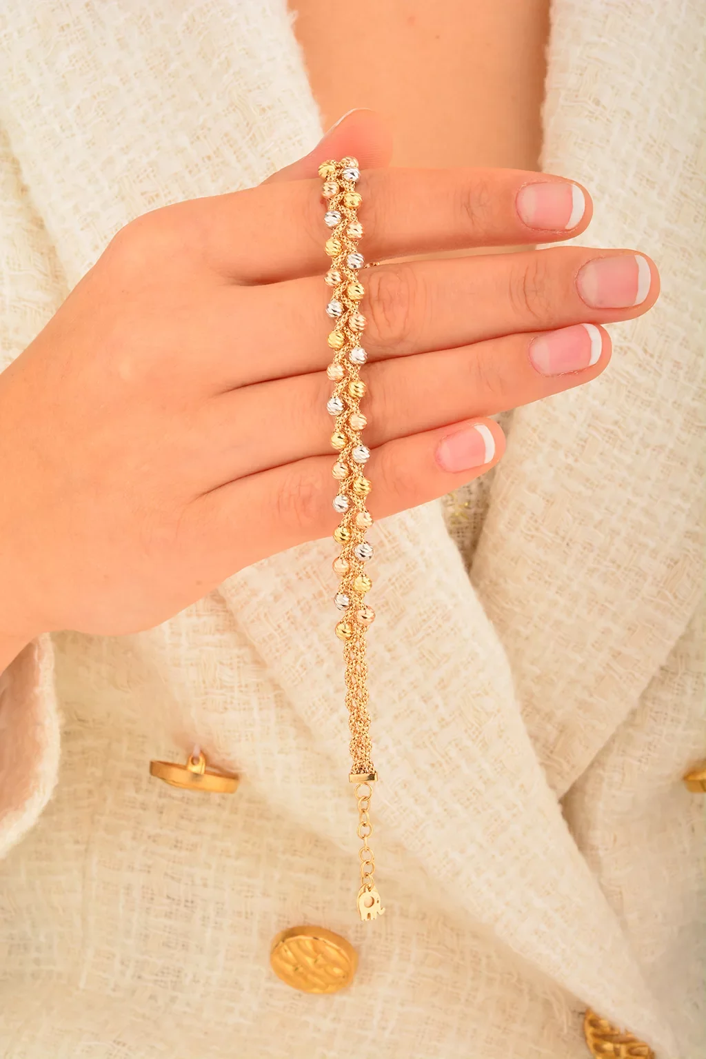 Cebeci 14 Ayar Dorika Örgü Altın Bileklik