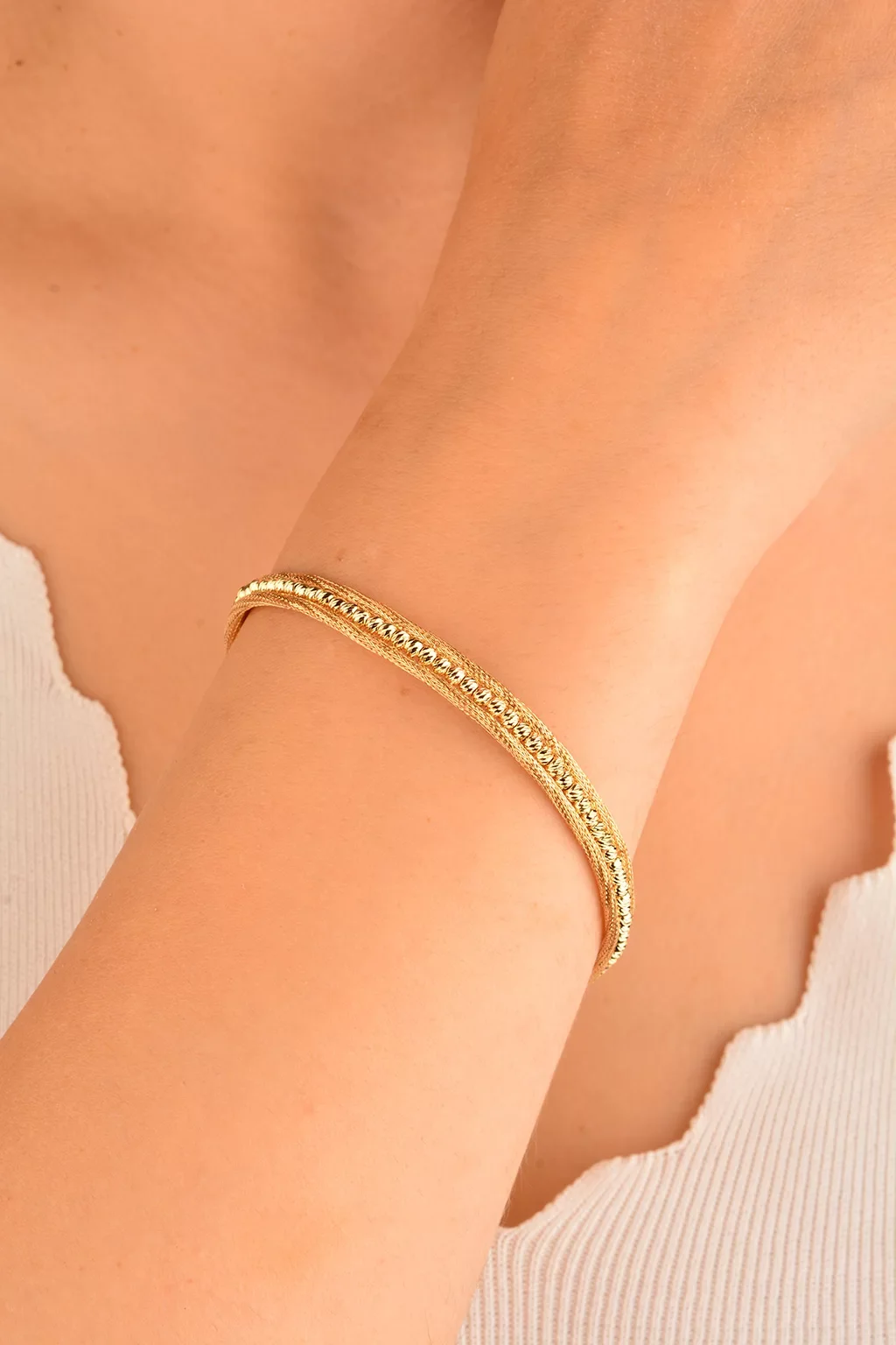 Cebeci 14 Ayar Dorikalı Altın Bileklik