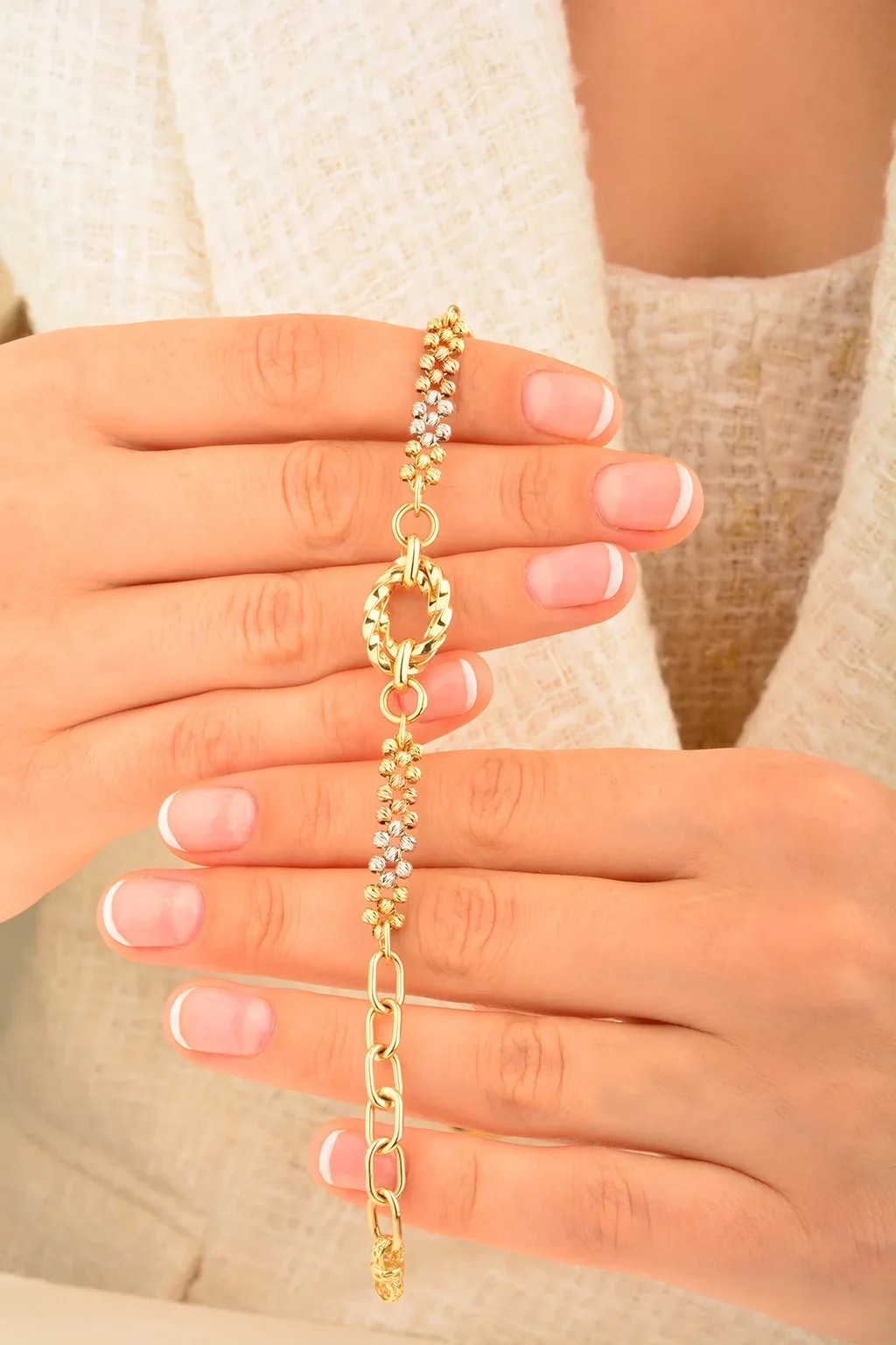 Cebeci 14 Ayar Dorikalı Halka Altın Bileklik