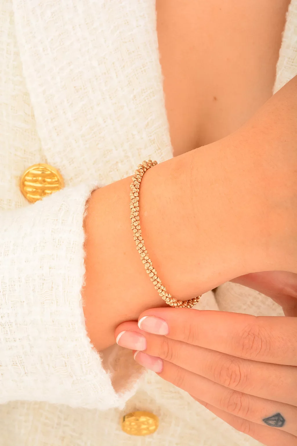 Cebeci 14 Ayar Dorikalı Rose Altın Bileklik