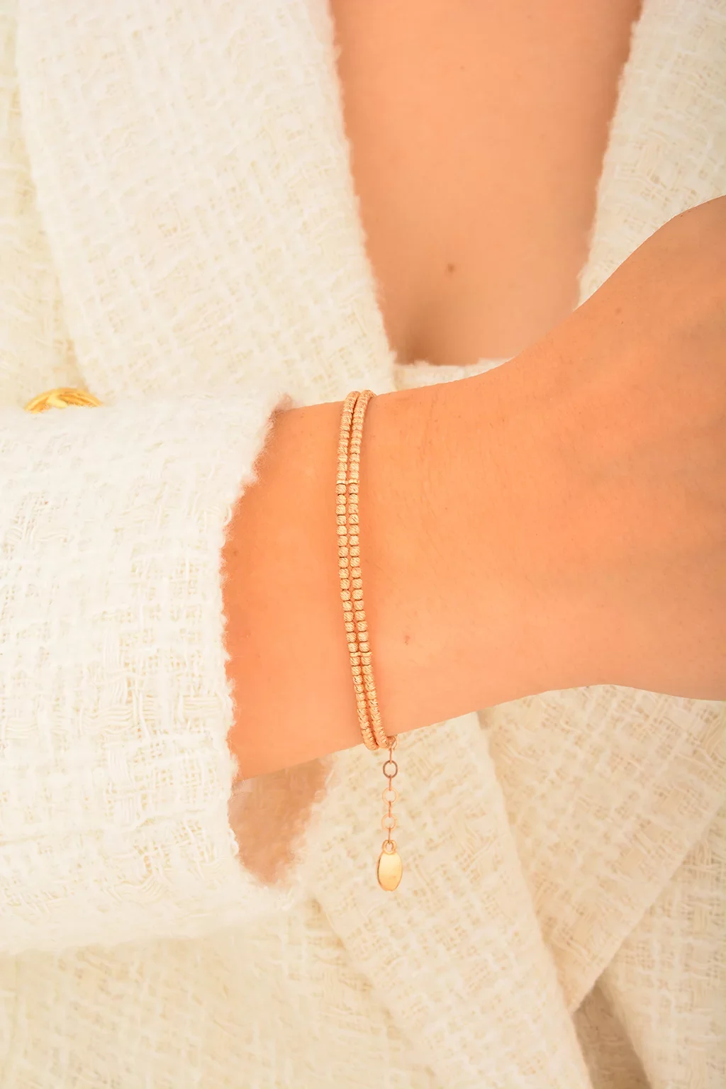 Cebeci 14 Ayar Dorikalı Rose Kelepçe Altın Bilezik