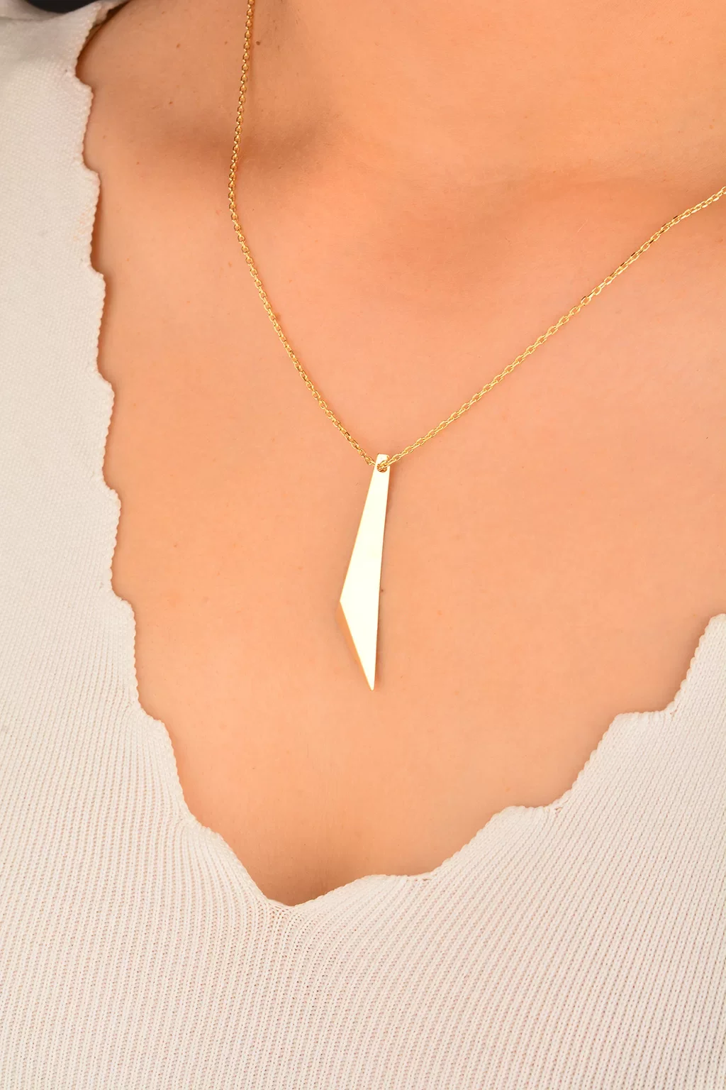 Cebeci 14 Ayar Geometrik Altın Kolye