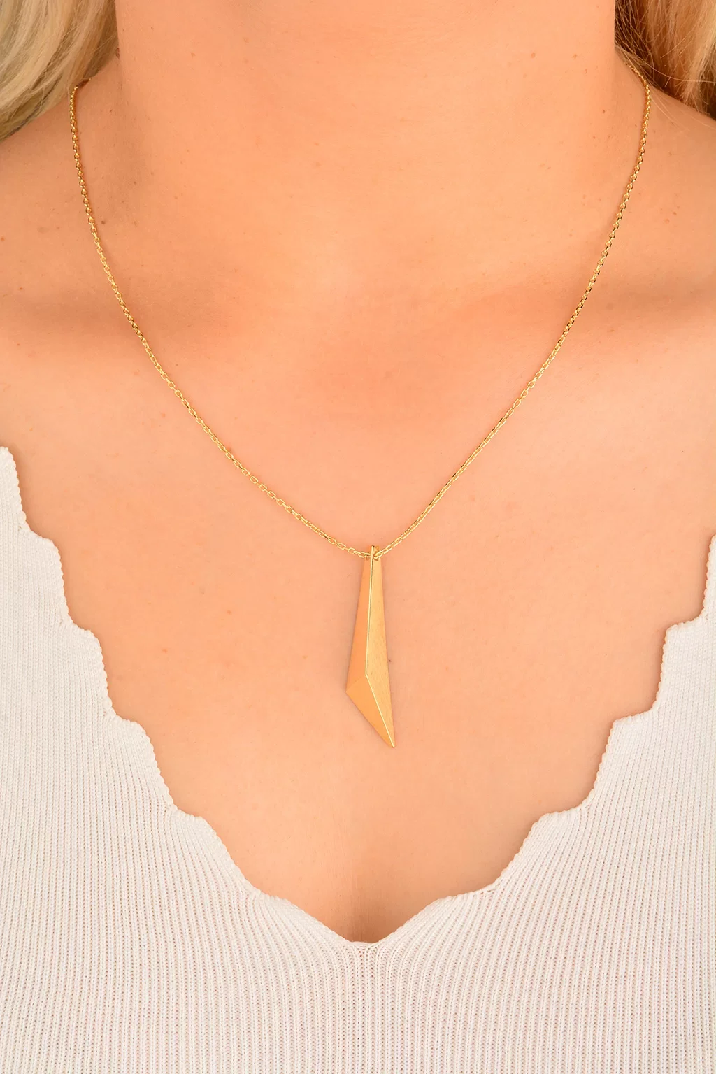 Cebeci 14 Ayar Geometrik Altın Kolye