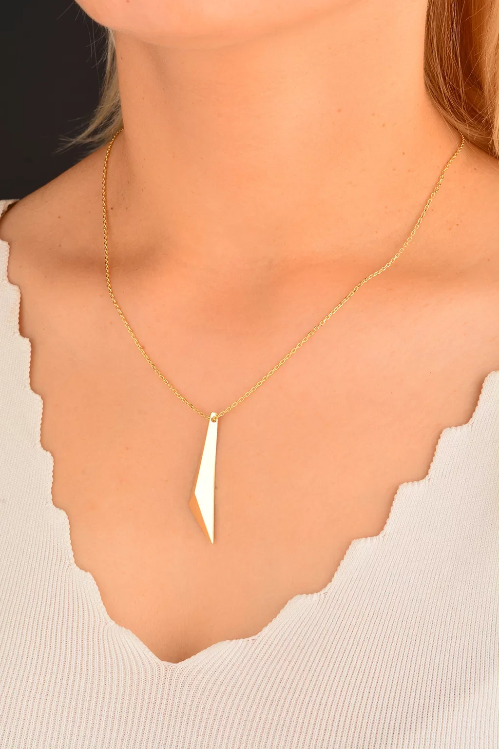 Cebeci 14 Ayar Geometrik Altın Kolye