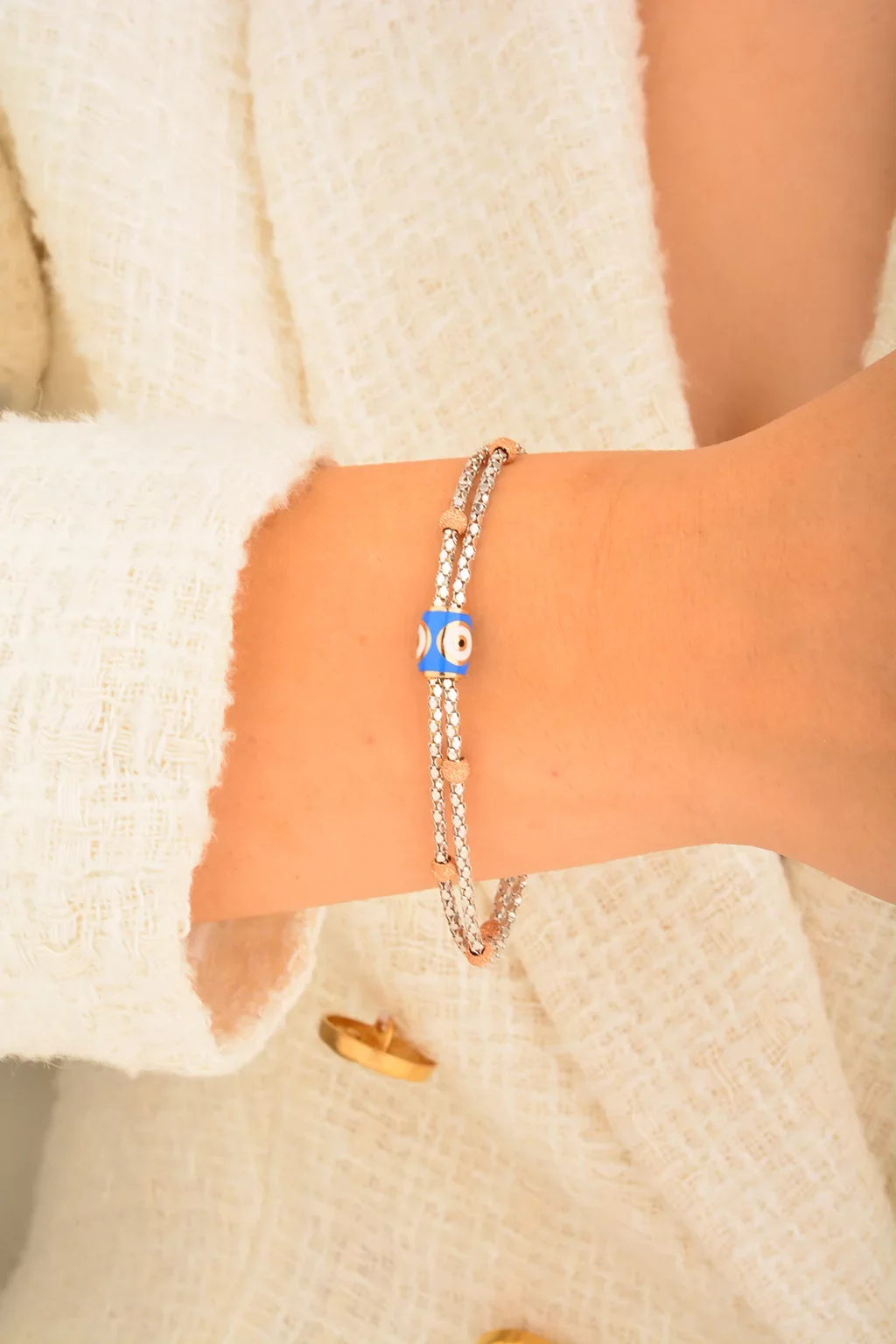 Cebeci 14 Ayar Gözboncuklu Altın Bileklik