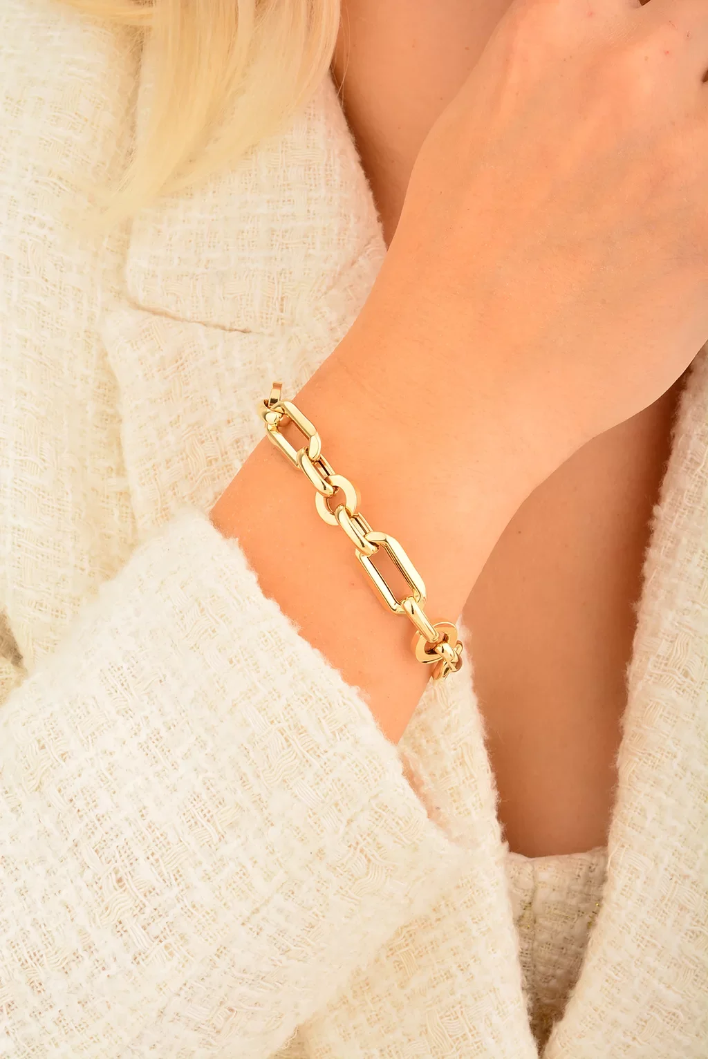 Cebeci 14 Ayar Halkalı Altın Bileklik