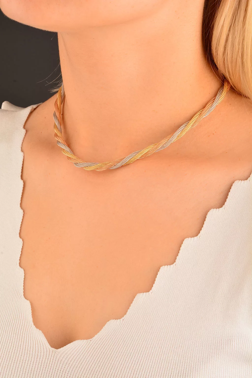 Cebeci 14 Ayar Hasır İp Altın Kolye