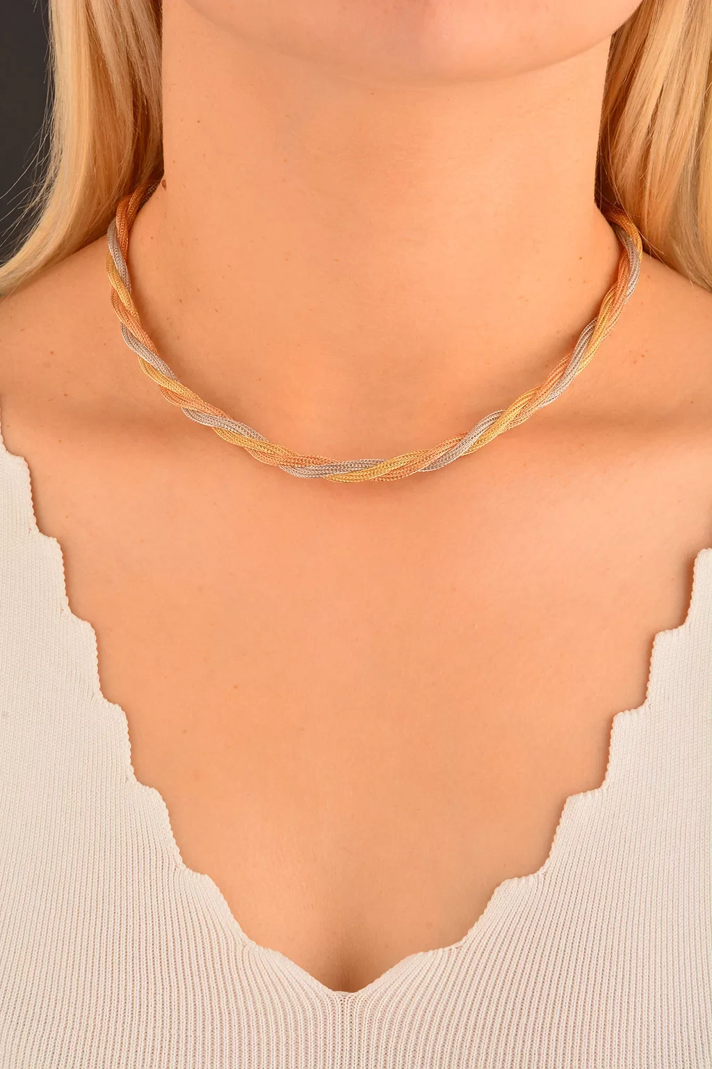 Cebeci 14 Ayar Hasır İp Altın Kolye