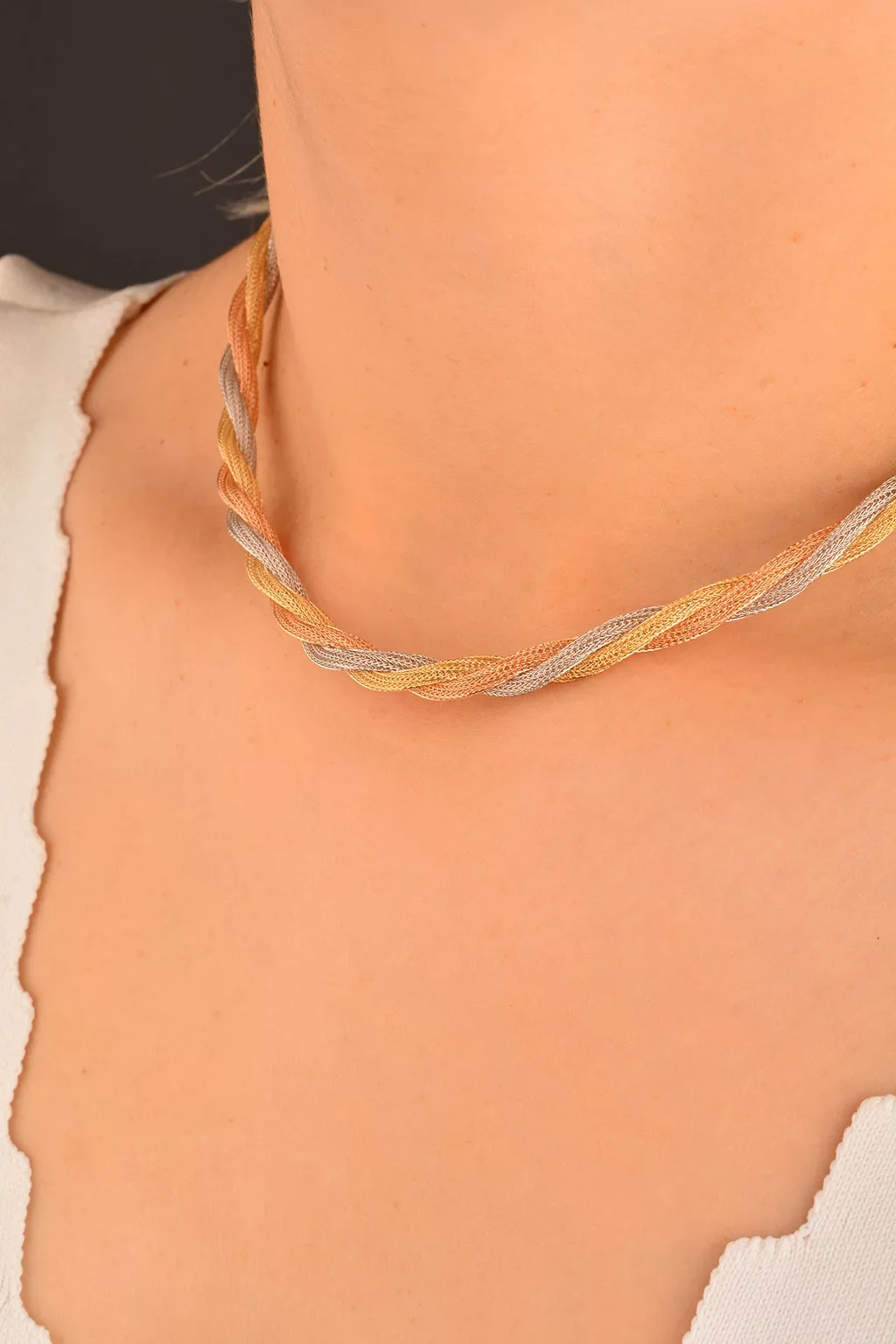 Cebeci 14 Ayar Hasır İp Altın Kolye