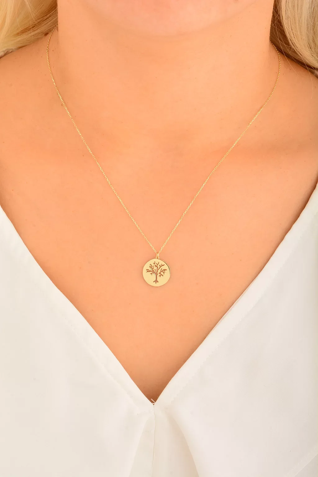 Cebeci 14 Ayar Hayat Ağacı Altın Kolye