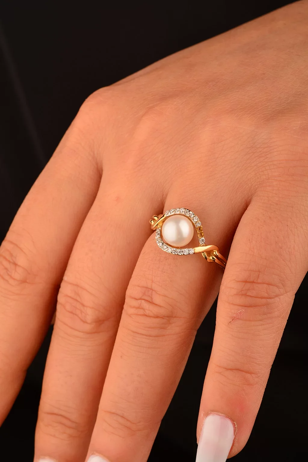 Cebeci 14 Ayar İnci Yüzük