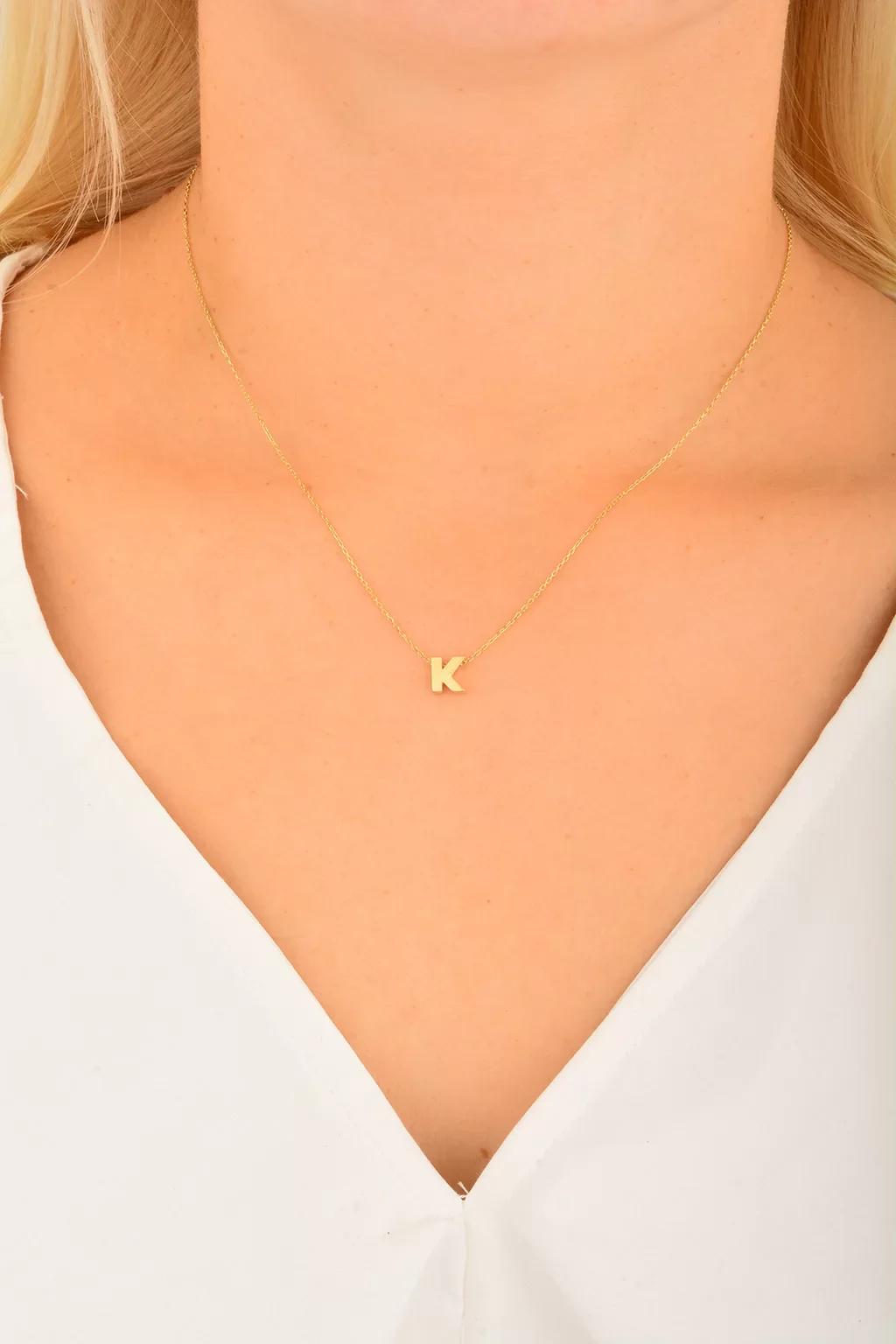 Cebeci 14 Ayar K Harfli Altın Kolye