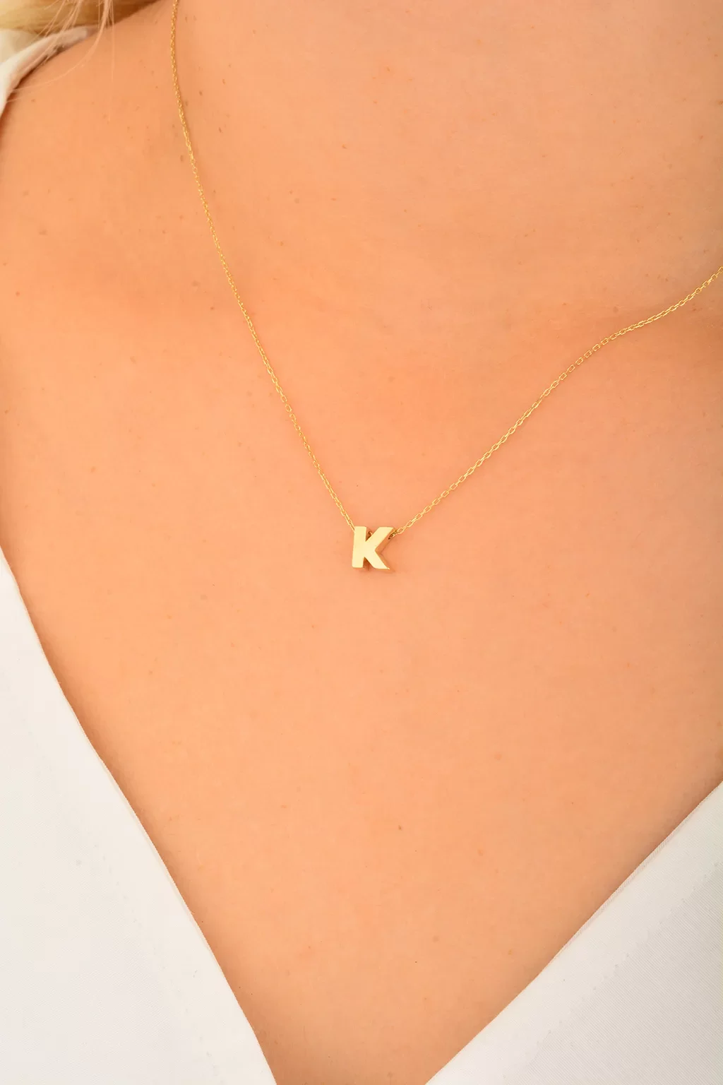 Cebeci 14 Ayar K Harfli Altın Kolye