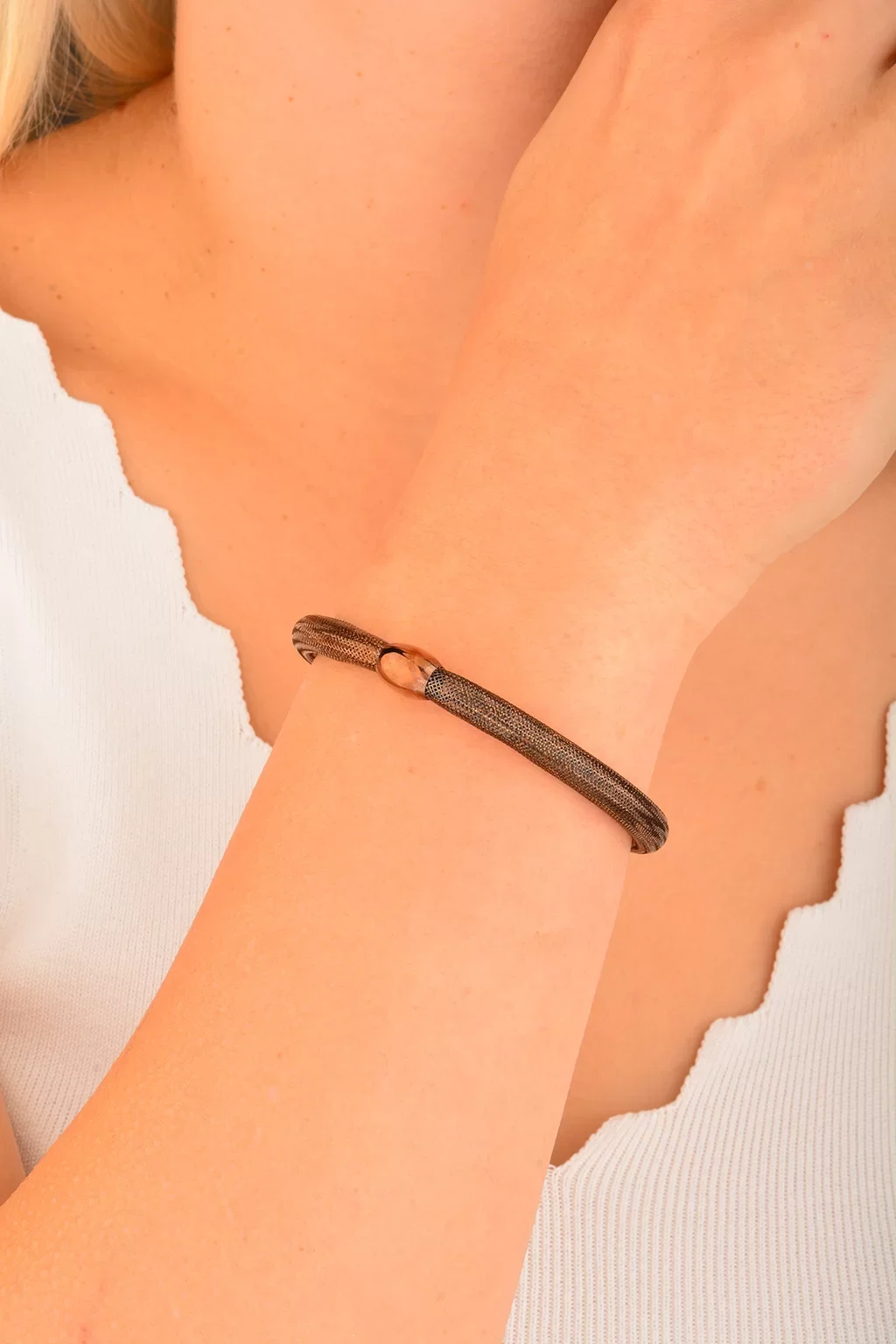 Cebeci 14 Ayar Kahve Altın Bilezik