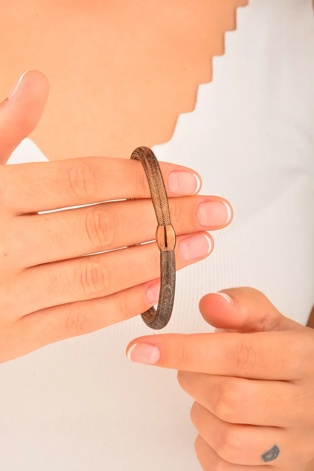 Cebeci 14 Ayar Kahve Altın Bilezik